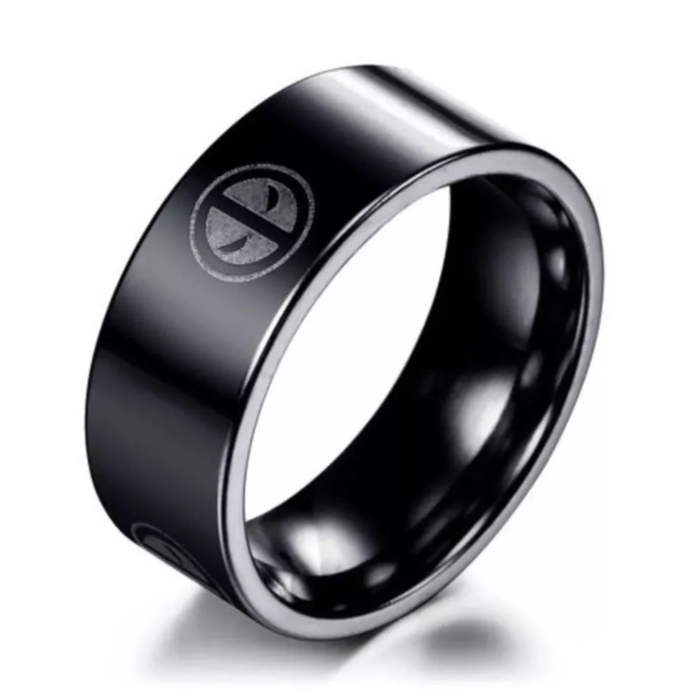 Black Titanium Deadpool Ring